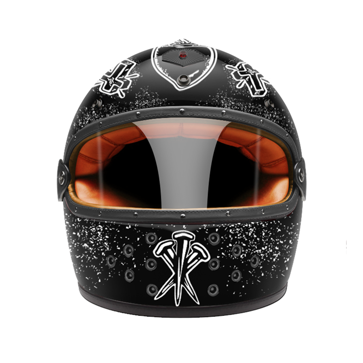 Full Face Tragic Heart-helmet-front-orange