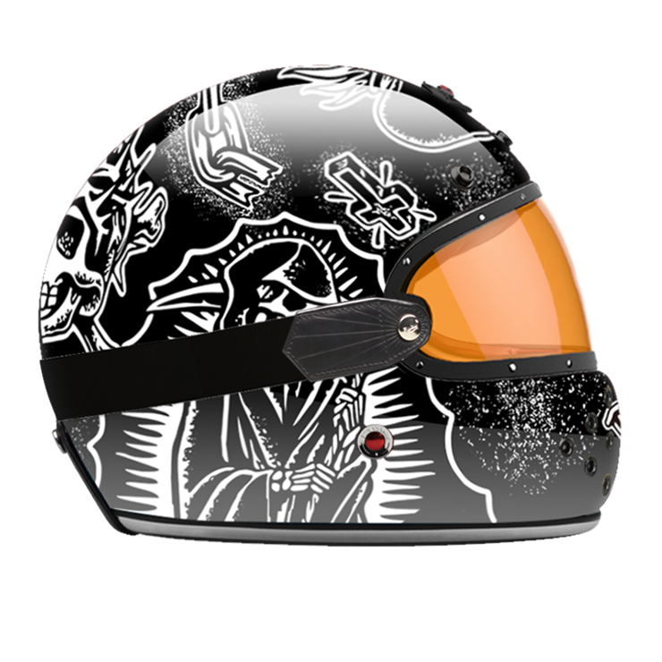 Full Face Tragic Heart-helmet-side-orange