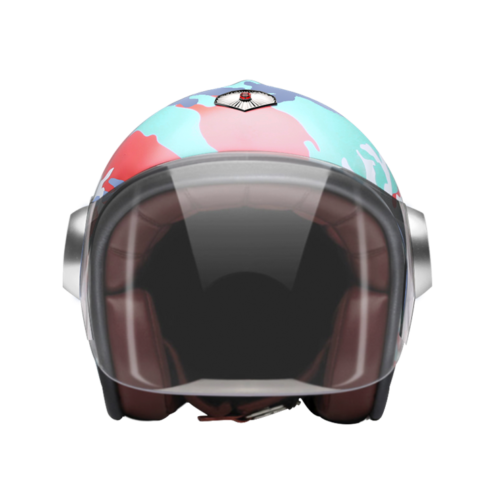 Jet Camouflage Orange-helmet-front-clear smoke