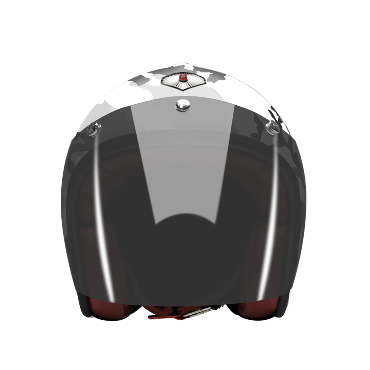 Open Face Camouflage Gray-helmet-front-dark smoke