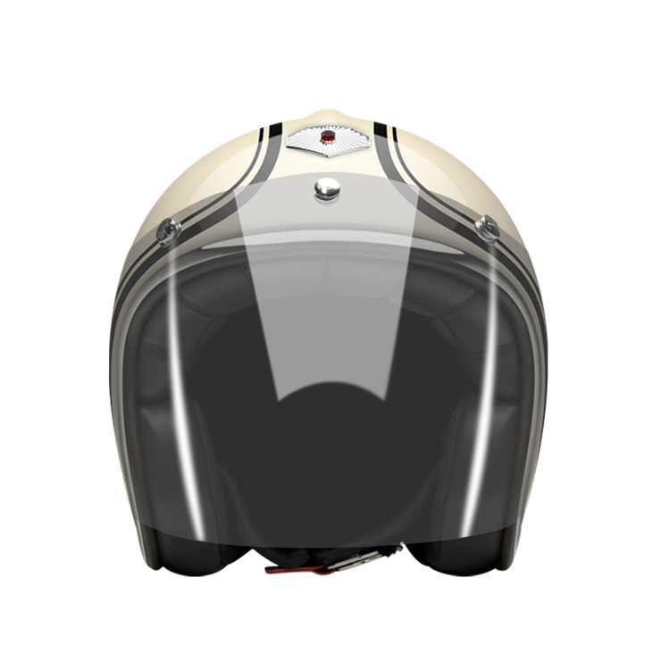 Open Face Moosacher-helmet-front-Light smoke