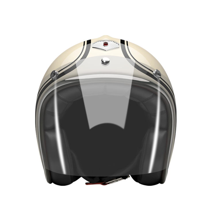 Open Face Moosacher-helmet-front-clear smoke