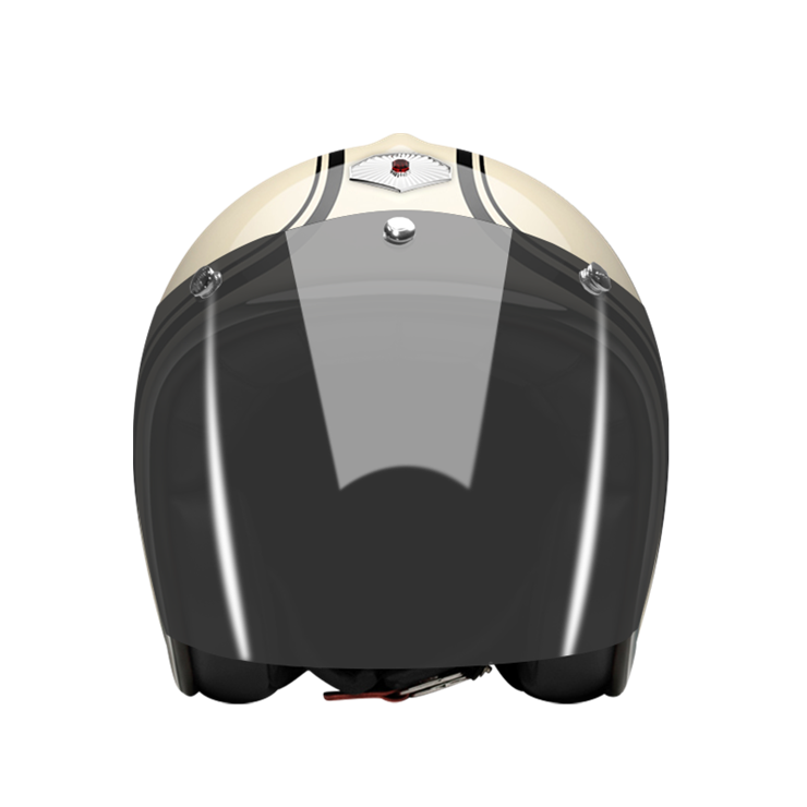 Open Face Moosacher-helmet-front-dark smoke