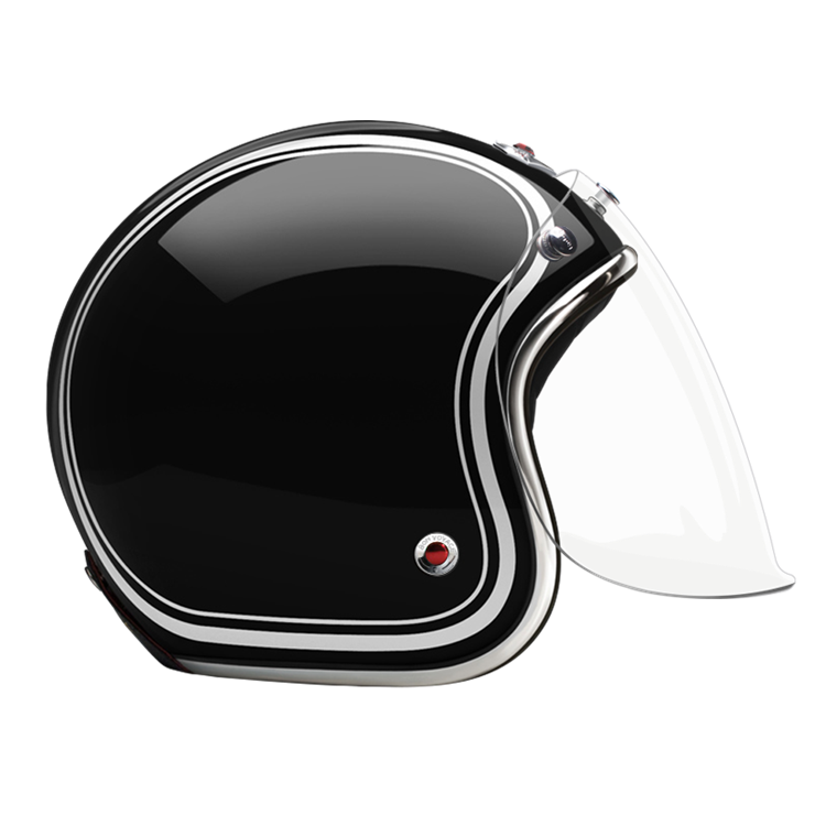 Open Face Munchen-helmet-side-clear smoke