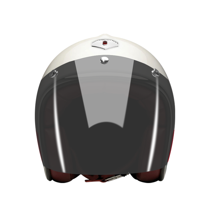 Open Face Spandau-helmet-front-dark smoke