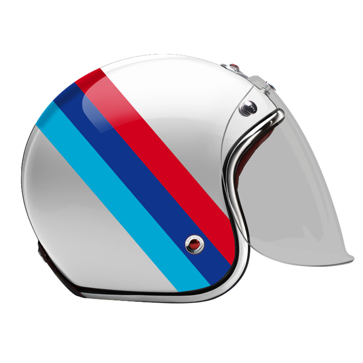 Open Face Spandau-helmet-side-Light smoke