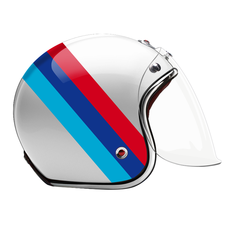 Open Face Spandau-helmet-side-clear smoke